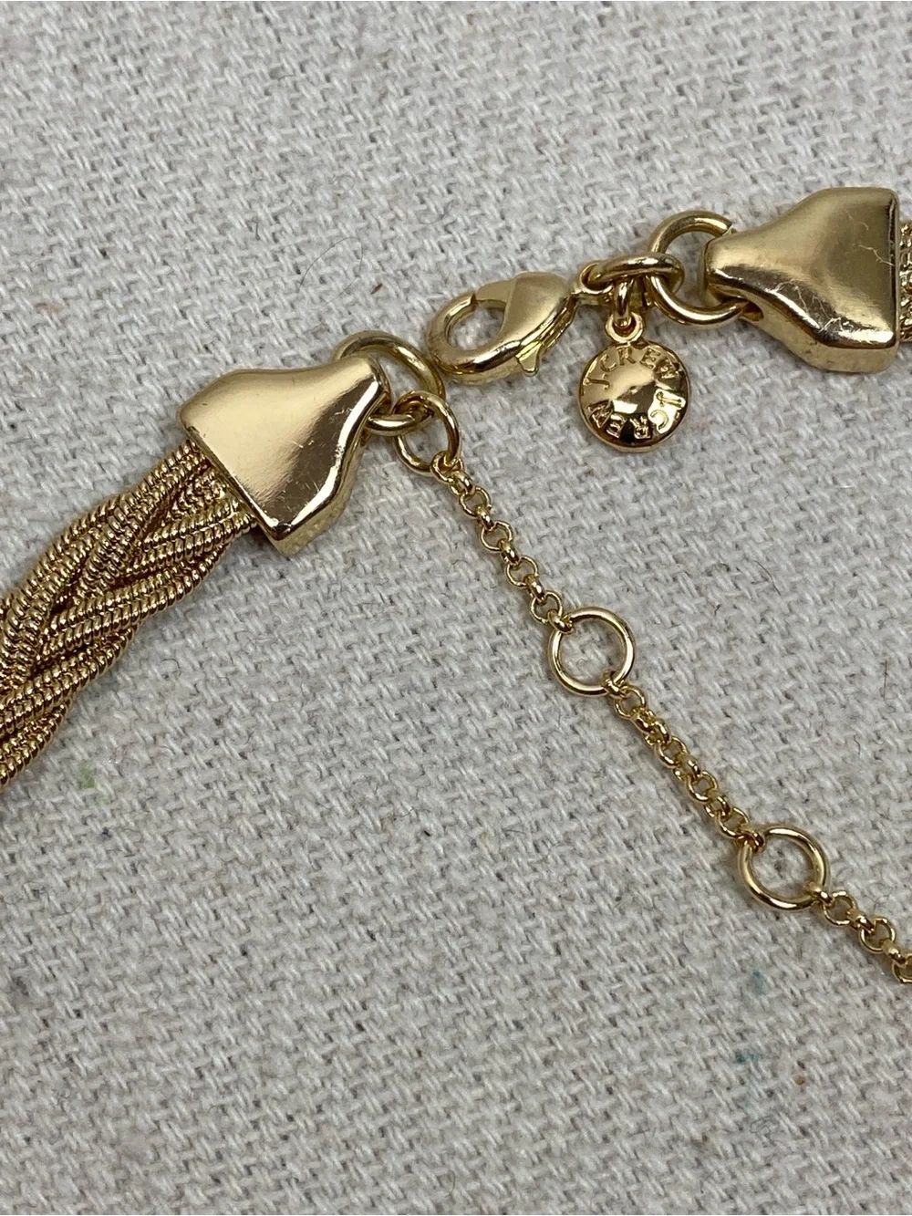 J. Crew Elegant Braided Necklace Gold Tone